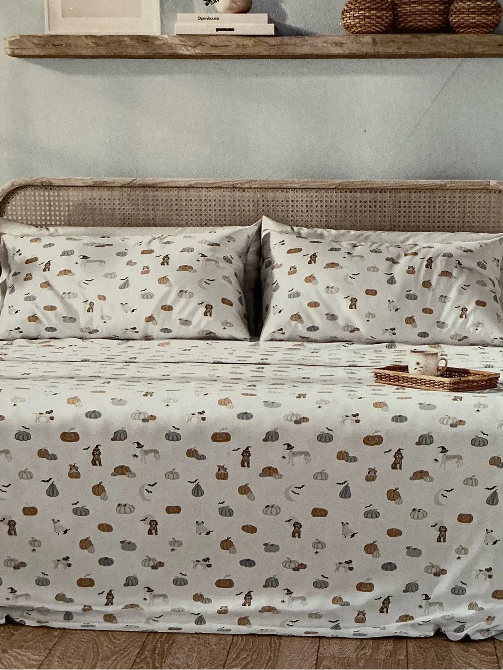 SOPHIE ALLPORT cotton paws and pumpkin sheet set